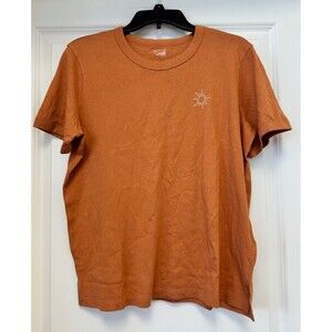Aerie T Shirt Womens XS Oversized Graphic Tee Brown Orange Top Lightweight